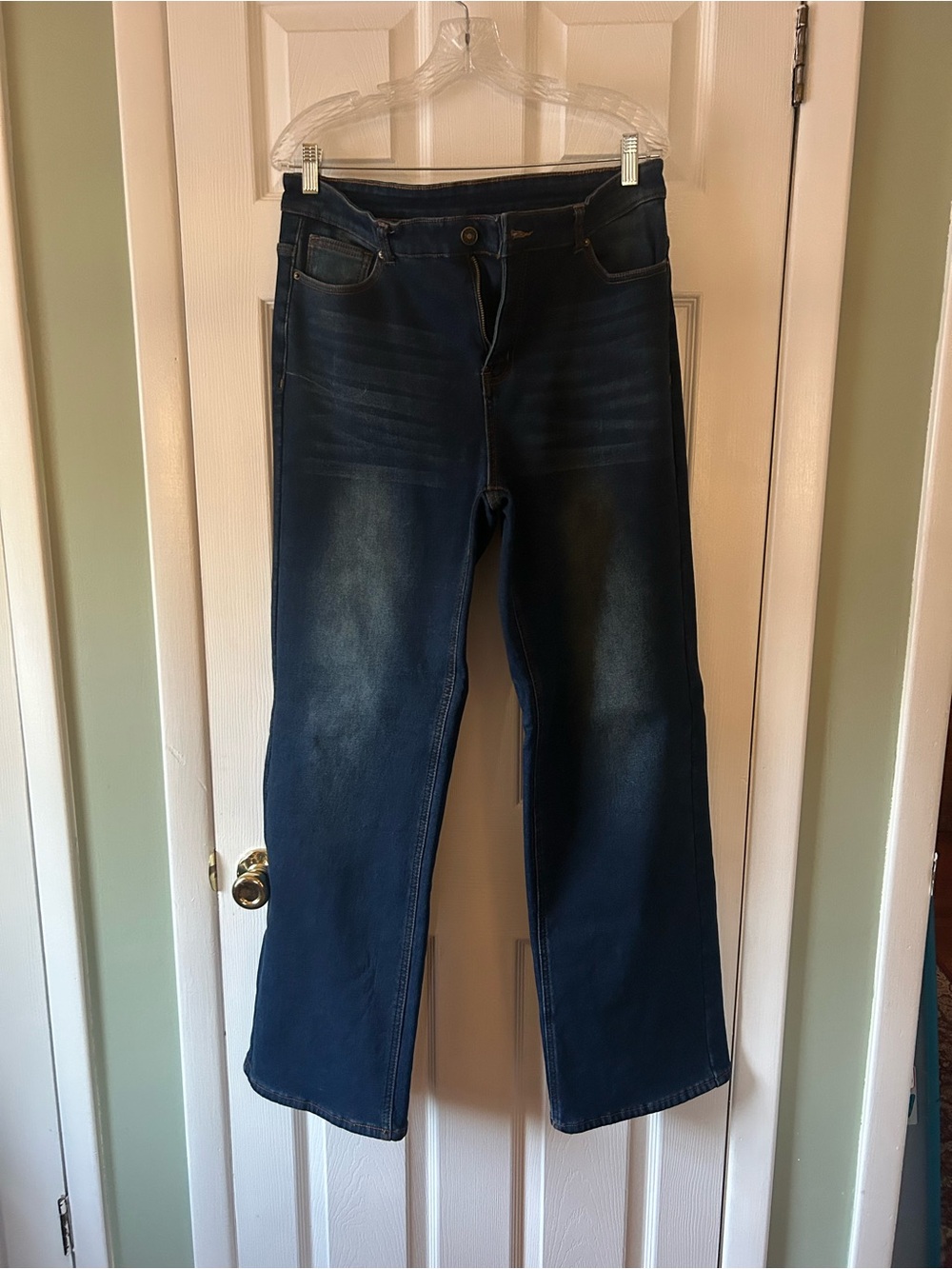KDF Fleece Lined Jeans Women High  Women Winter Lined Jean Pants